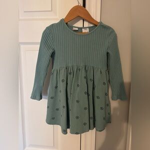 Zara 2-3T Green Long Sleeve Dress